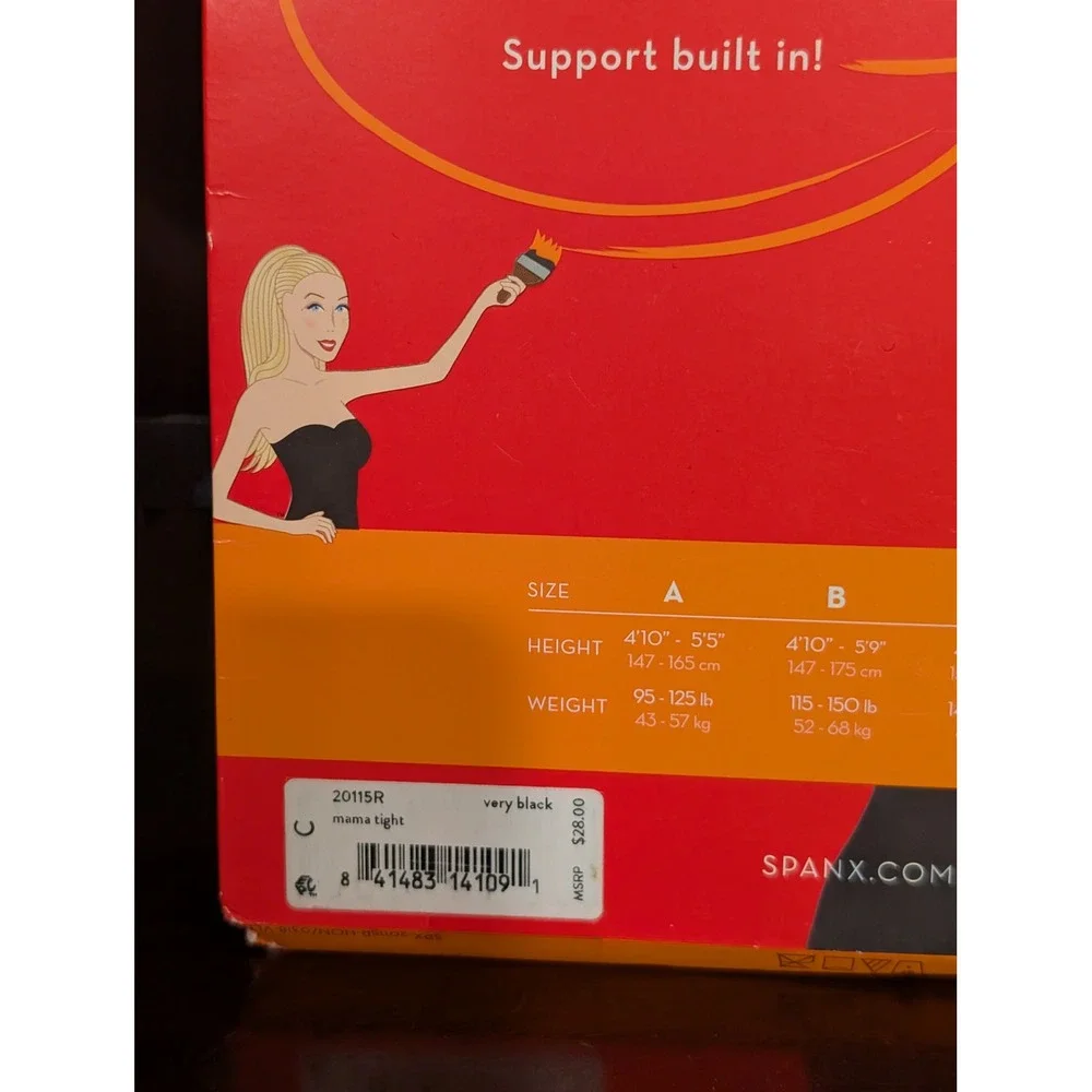 Spanx Mama Tights Very Black Opaque Maternity Shapewear Size C 20115R NEW